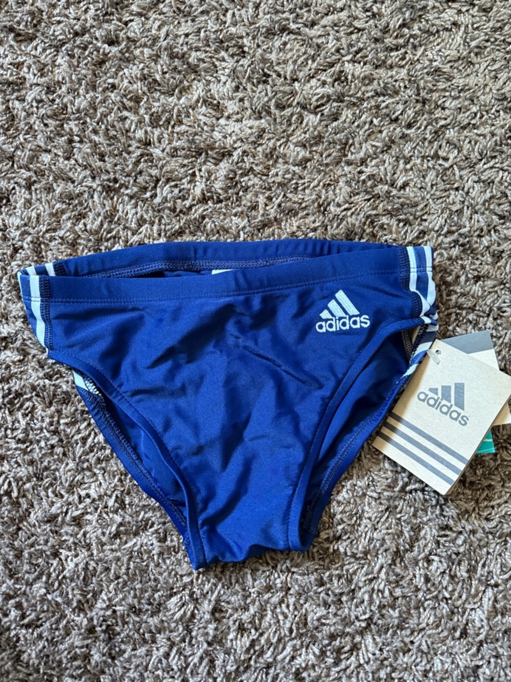 adidas Navy Blue Athletic Briefs with Logo/E089